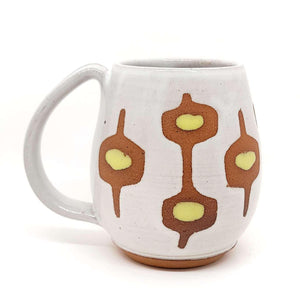 Mug - Mid-Century Modern in White and Yellow by Fern Street Pottery
