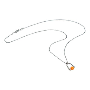 Necklace - Arc Pendant (Carnelian) by Three Flames Silverworks