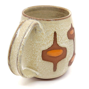 Mug - Mid-Century Modern in Sand and Orange by Fern Street Pottery