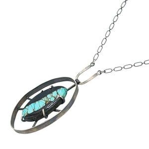 Necklace - Wayfinder (Bao Canyon Turquoise) by Three Flames Silverworks