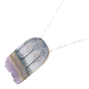 Necklace - Forest Crystal (Blooming Trees Amethyst) by Fernworks