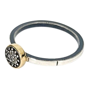 Ring - Size 7 - 6mm Pave Diamond Notched Band (14k Gold, Sterling Silver, Diamond) by 314 Studio