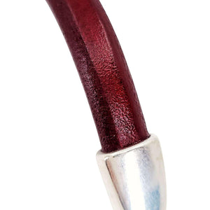 Bracelet - Red Leather Breakaway (Assorted Metals) by Diana Kauffman Designs