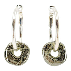 Earrings - Ceramic Ring Hoops (Storm) by Diana Kauffman