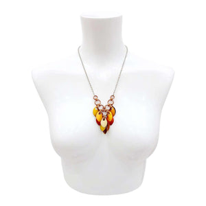 Necklace - Reversible V Feather Cascade (Autumn Leaves) by Rebeca Mojica