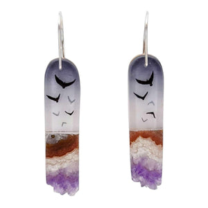 Earrings - Crystal Flock Drops by Fernworks