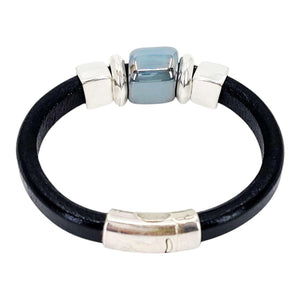 Bracelet - Black Sea (Black, Silver, Ceramic) by Diana Kauffman Designs