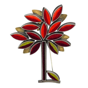 Brooch Pin - Autumn Perfect Tree in Hot Earth by Michele A. Friedman