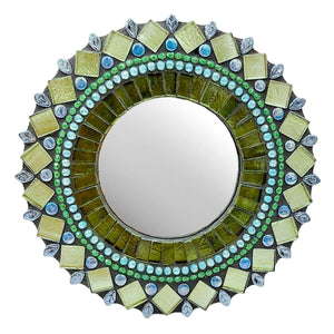 Mosaic Mirror - 7in Round (Kauai) by Zetamari Mosaic Artworks