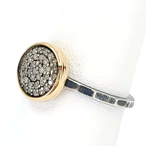 Ring - Size 5, 8 - 10mm Pave Diamond Hammered Band (14k Gold, Sterling Silver, Diamond) by 314 Studio