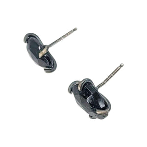 Earrings - Celeste Studs (Black Tourmaline) by Three Flames Silverworks
