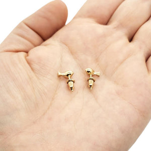 Earrings - Tiny Tweets Gold Vermeil Posts by La Objeteria