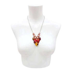 Necklace - Reversible V Feather Cascade (Autumn Leaves) by Rebeca Mojica