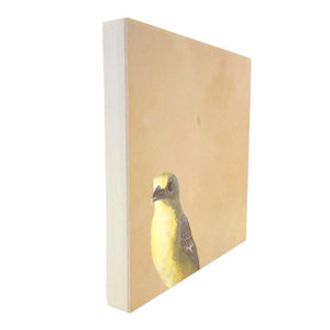 Wall Art - Goldfinch on 8in x 8in Wood Panel by The Mincing Mockingbird