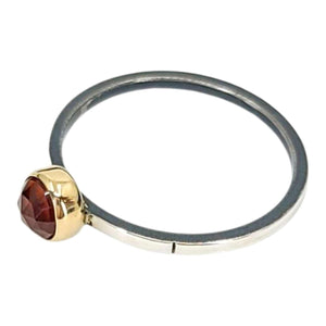 Ring - Size 7 - 5mm Garnet Notched Band (14k Gold, Sterling Silver, Garnet) by 314 Studio