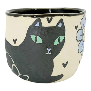 Tumbler - Kitty Flowers (Dark) by Erika Rier