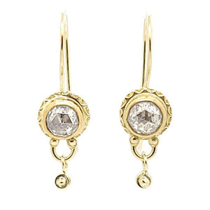 Earrings - Rose Cut Diamonds in 22k and 18k Yellow Gold by Allison Kallaway