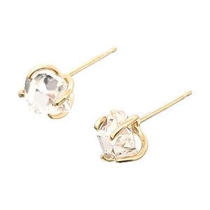 Earrings - Classic 8-9mm Herkimer Studs in 14k Yellow Gold by Storica Studio