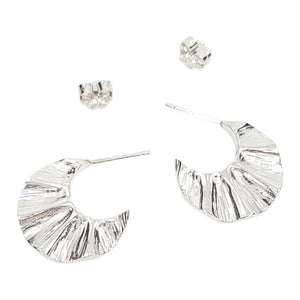 Earrings - Wave Hoops (Sterling Silver) by Corey Egan