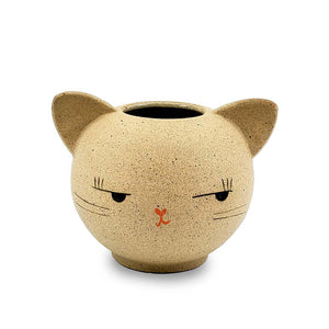 Vase - Side Eye Kitty Cat by Jennifer Fujimoto