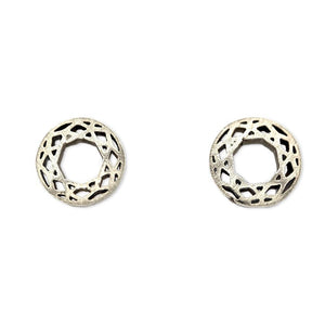 Earrings - Medium Brilliant Cut Shiny Sterling Posts by La Objeteria