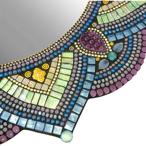 Mosaic Mirror - 21in Mandala (Plum) by Zetamari Mosaic Artworks