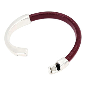 Bracelet - Red Leather Breakaway (Assorted Metals) by Diana Kauffman Designs