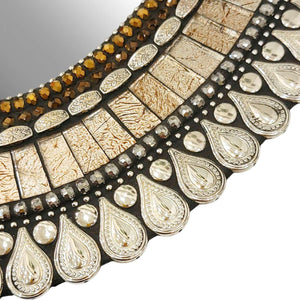 Mosaic Mirror - 14x20in Oval (Pewter Drop) by Zetamari Mosaic Artworks