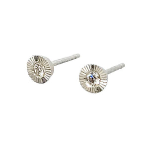 Earrings - Small Aurora Studs (Diamond, Sterling Silver) by Corey Egan