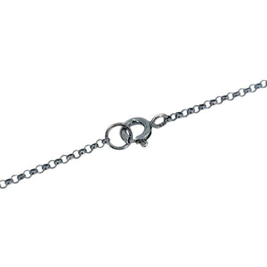Necklace - Vine Textured Reversible Circle Pendant (Blue Diamond, Sterling Silver) by Taviametal