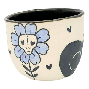 Tumbler - Kitty Flowers (Dark) by Erika Rier