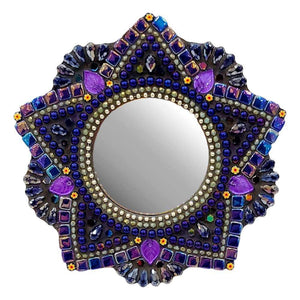Mosaic Mirror - 7in OOAK Mandala (Magic Purple) by Zetamari Mosaic Artworks