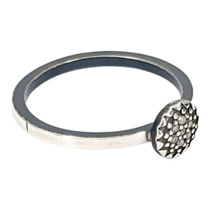 Ring - Size 7.5 - 6mm Pave Diamond Notched Band (Sterling Silver, Diamond) by 314 Studio