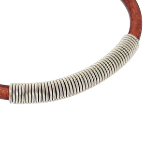 Bracelet - L - Wound Up Leather (Brown) by High Strung Studios