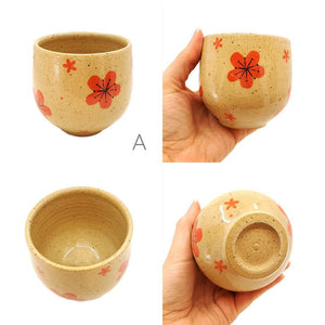 Cup - Decorated Teacup (Red Floral) by Jennifer Fujimoto
