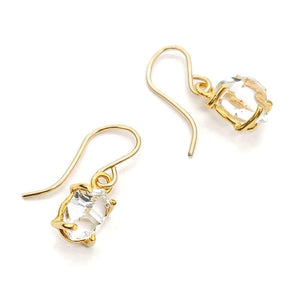 Earrings - Classic Herkimer Drops in Yellow Gold Vermeil by Storica Studio