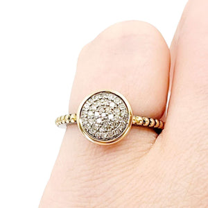 Ring - Size 7 - 10mm Pave Diamond Beaded Band (14k Gold, Sterling Silver, Diamond) by 314 Studio