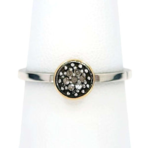 Ring - Size 7 - 6mm Pave Diamond Notched Band (14k Gold, Sterling Silver, Diamond) by 314 Studio