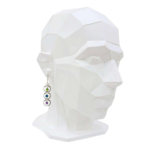 Earrings - Tripled Baseline Rainbow (Stainless Steel and Titanium) by Wraptillion