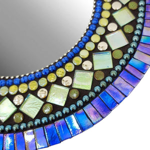 Mosaic Mirror - 10in Round (Atlantis) by Zetamari Mosaic Artworks