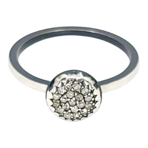 Ring - Size 8 - 8mm Pave Diamond Notched Band (Sterling Silver, Diamond) by 314 Studio