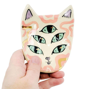Ring Dish - Little Five Eyed Cat by Erika Rier
