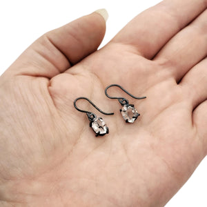 Earrings - Classic Herkimer Drops in Oxidized Sterling Silver by Storica Studio