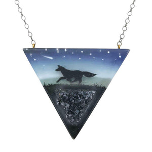 Necklace - Druzy Fox (Brass) by Fernworks