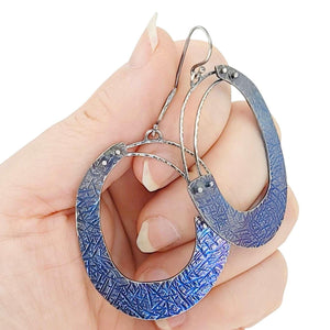 Earrings - Dangles - Large Round Rise (Titanium, Sterling Silver) by Taviametal