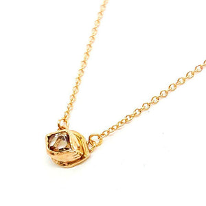 Necklace - East-West Glacier Mini Herkimer in 14k Rose Gold by Storica Studio