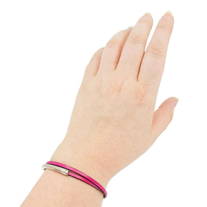 Bracelet - Hot Pink Leather Skinny Breakaway (Assorted Metals) by Diana Kauffman Designs