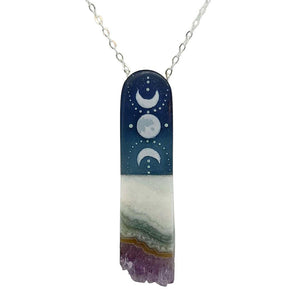 Necklace - Jasper Moons Crystal (Sterling Silver) by Fernworks