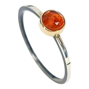 Ring - Size 7 - 5mm Garnet Notched Band (14k Gold, Sterling Silver, Garnet) by 314 Studio