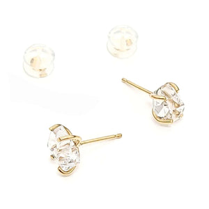 Earrings - Classic 8-9mm Herkimer Studs in 14k Yellow Gold by Storica Studio